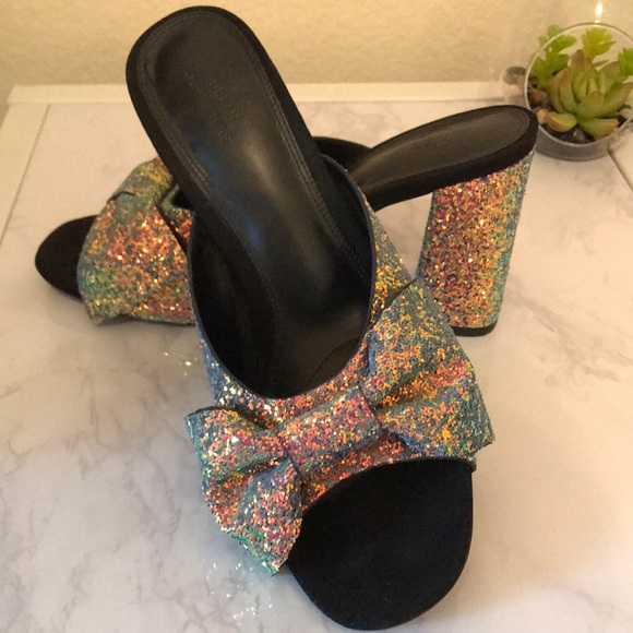 Mermaid Glitter Urban Outfitters chunky heel mule - Picture 2 of 8